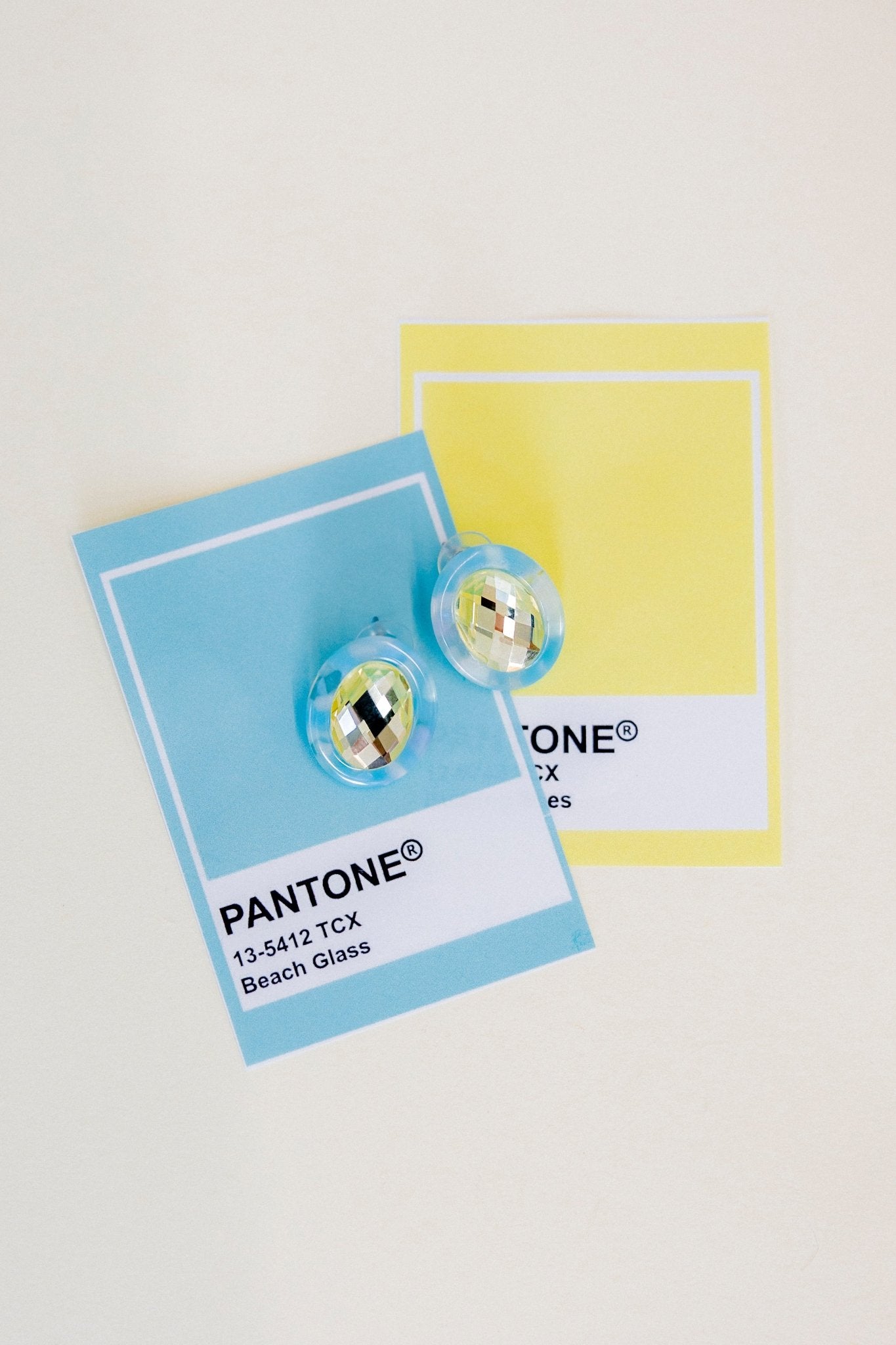 Olivia Statement Earrings Oval -  Lemon Drop - Aaria Tees Aaria Tees