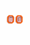 Olivia Statement Earrings Rectangle - Pink Grapefruit - Aaria Tees Aaria Tees