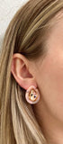 Olivia Statement Earrings Teardrop - Peach Bellini - Aaria Tees Aaria Tees