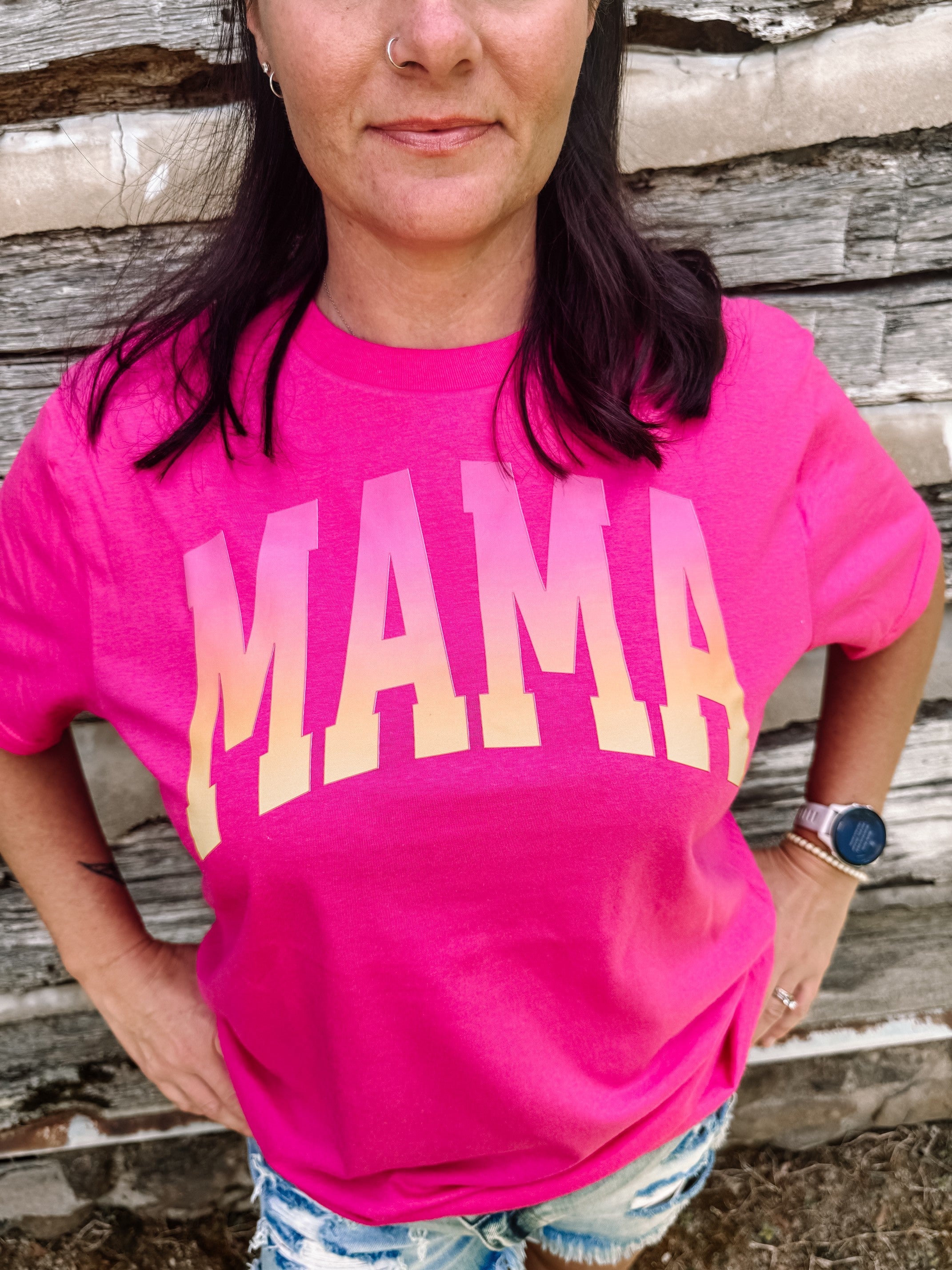 Ombre' Summer Mama Graphic Tee - Aaria Tees Aaria Tees