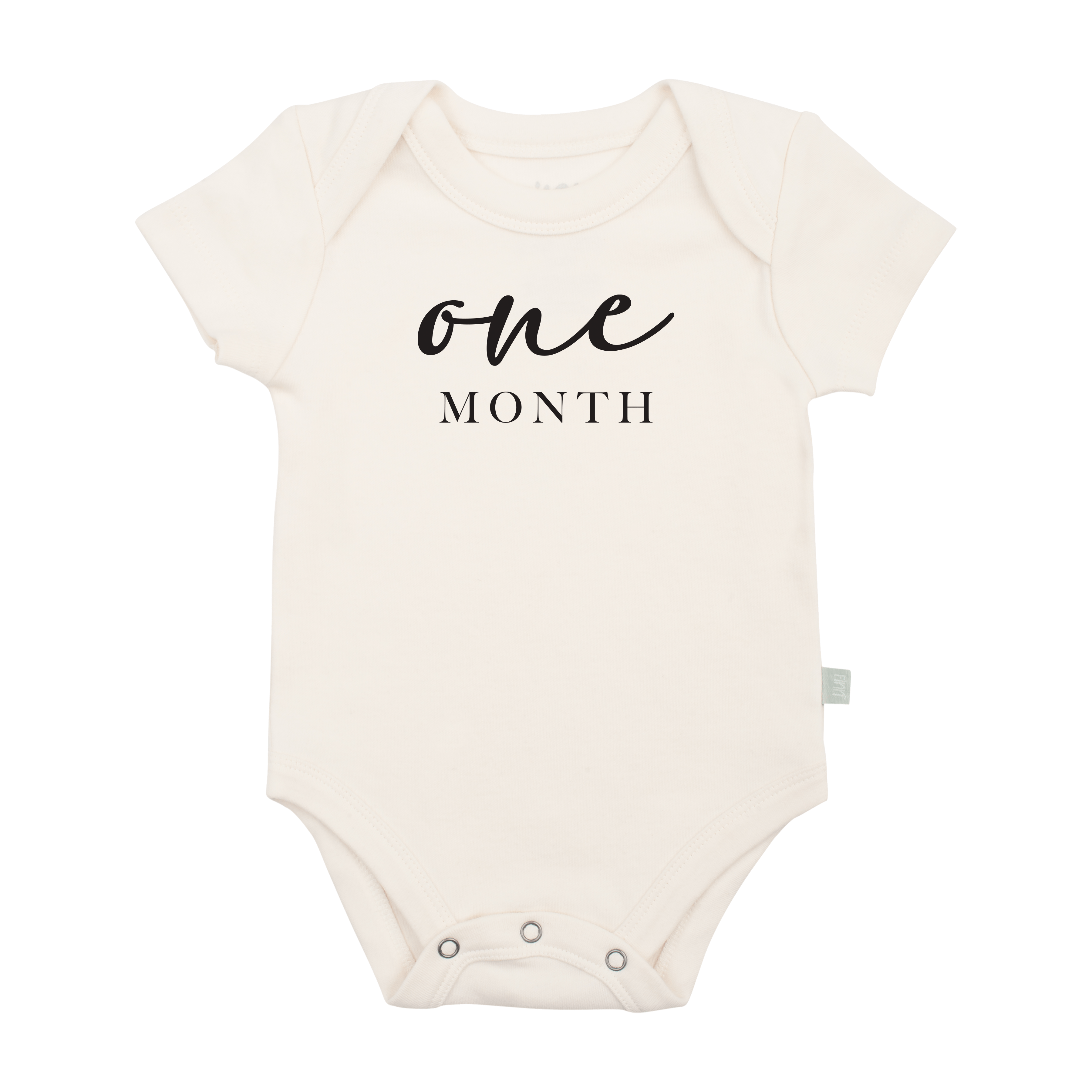 graphic bodysuit | one month milestone charcoal - Aaria Tees Aaria Tees