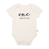 graphic bodysuit | one month milestone charcoal - Aaria Tees Aaria Tees