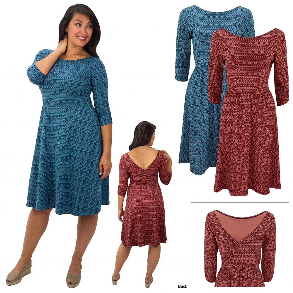 Organic V-Back Wrap Dress - Aaria Tees Aaria Tees
