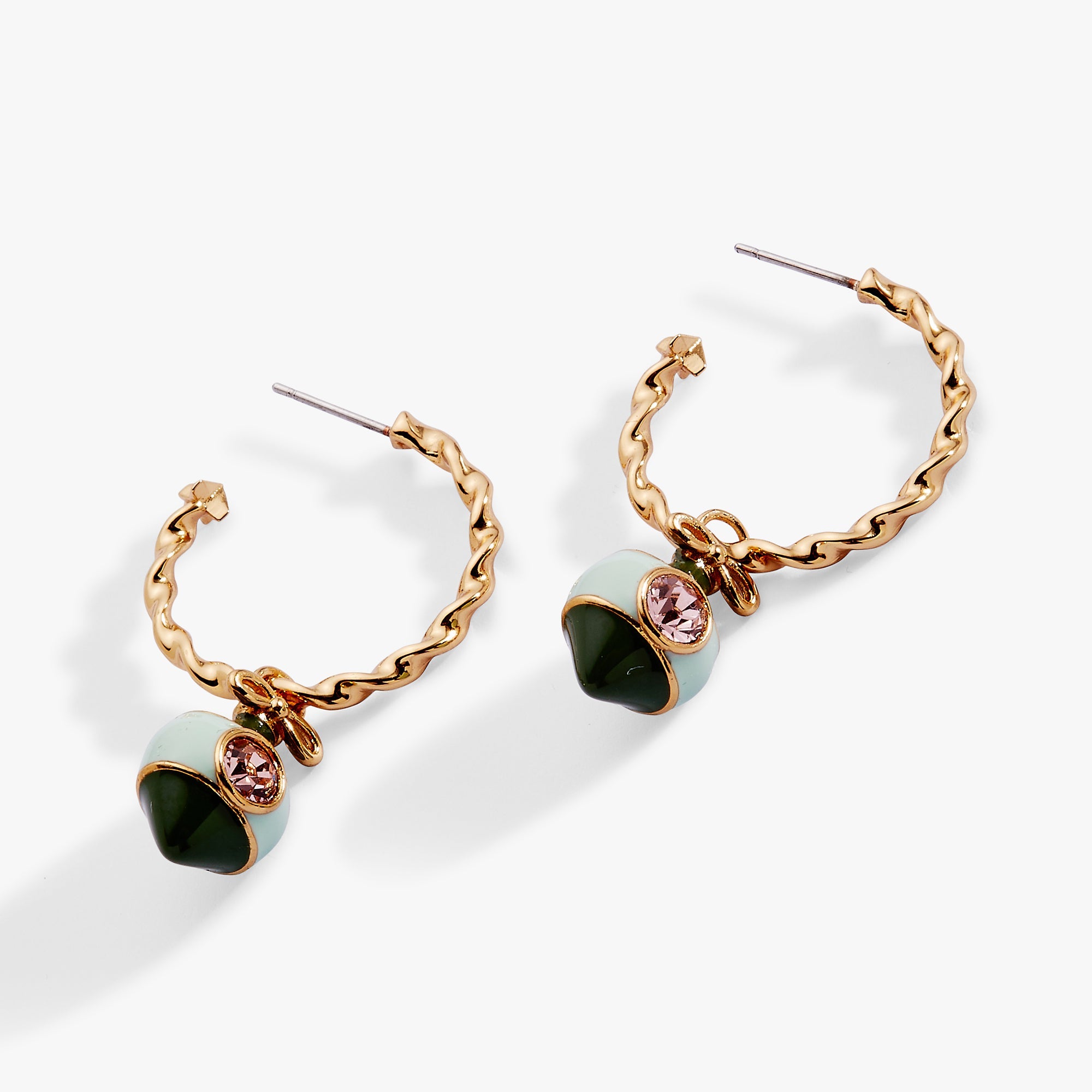 Crystal Bow & Ornament Twisted Hoop Earrings - Aaria Tees Aaria Tees