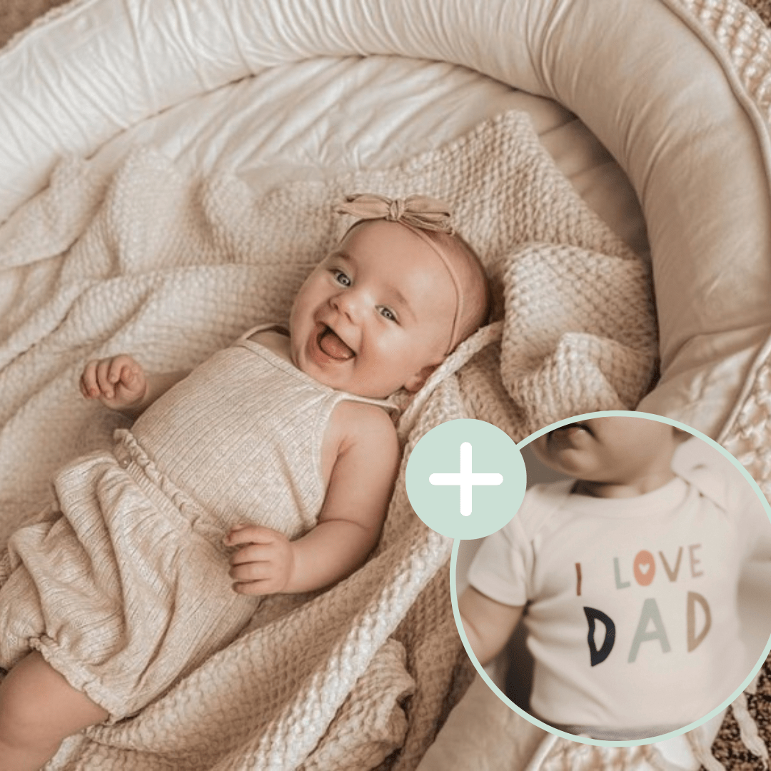 Macrame Oval Play Mat & Love Dad Bodysuit Bundle - Aaria Tees Aaria Tees