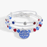'Party in the U S Yay!' Patriotic Bangle Set of 3 - Aaria Tees Aaria Tees