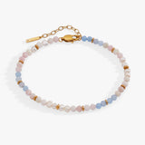 Sandy Peach Ombre Semi-Precious Beaded Anklet - Aaria Tees Aaria Tees