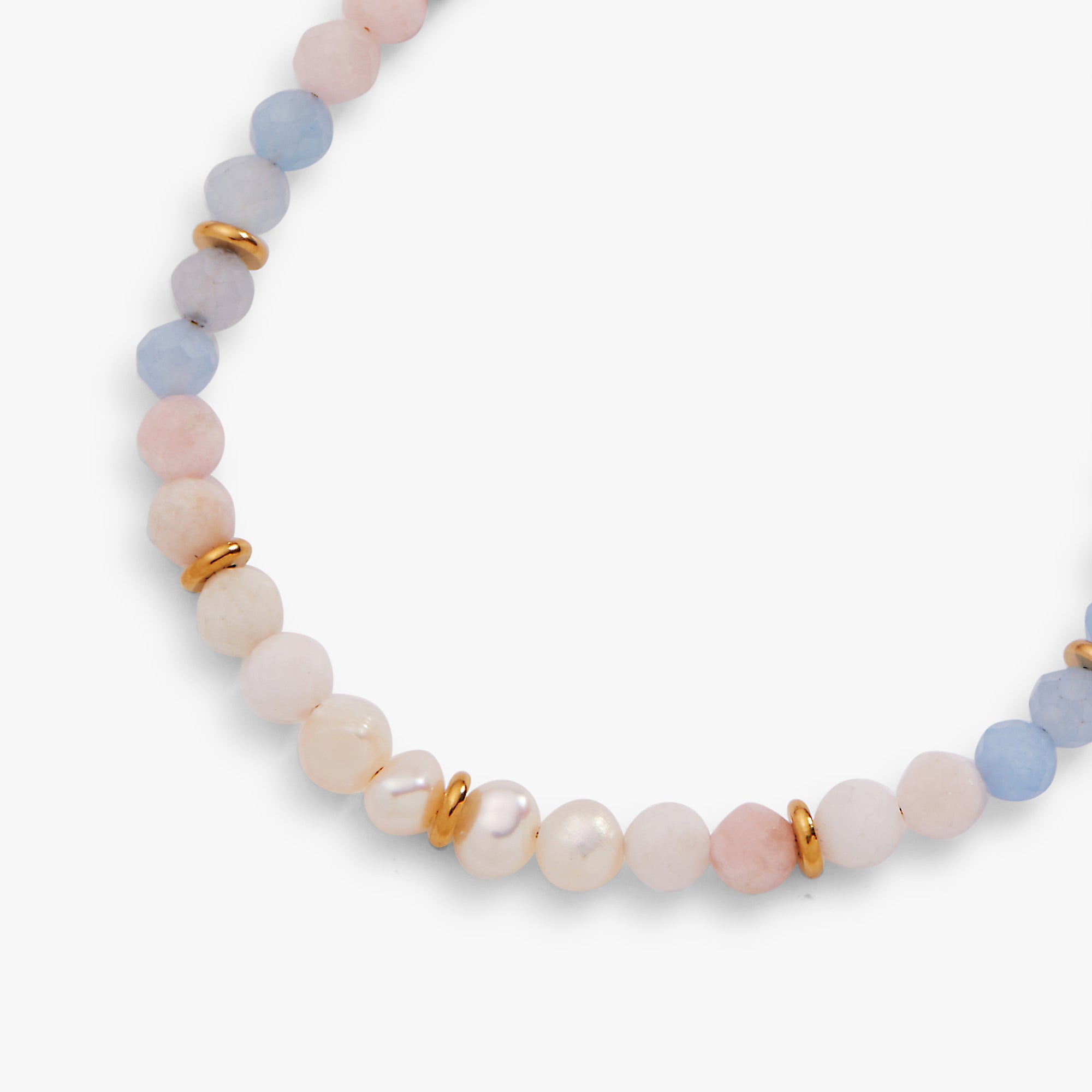 Sandy Peach Ombre Semi-Precious Beaded Anklet - Aaria Tees Aaria Tees