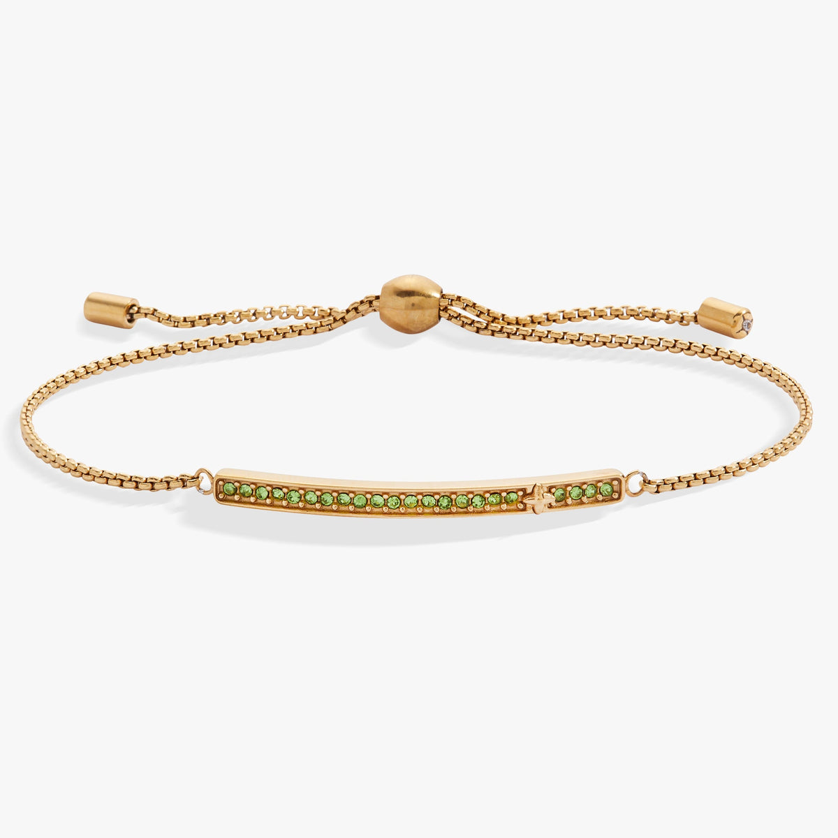 August Everyday Birthstone Pave Bolo Bracelet - Aaria Tees