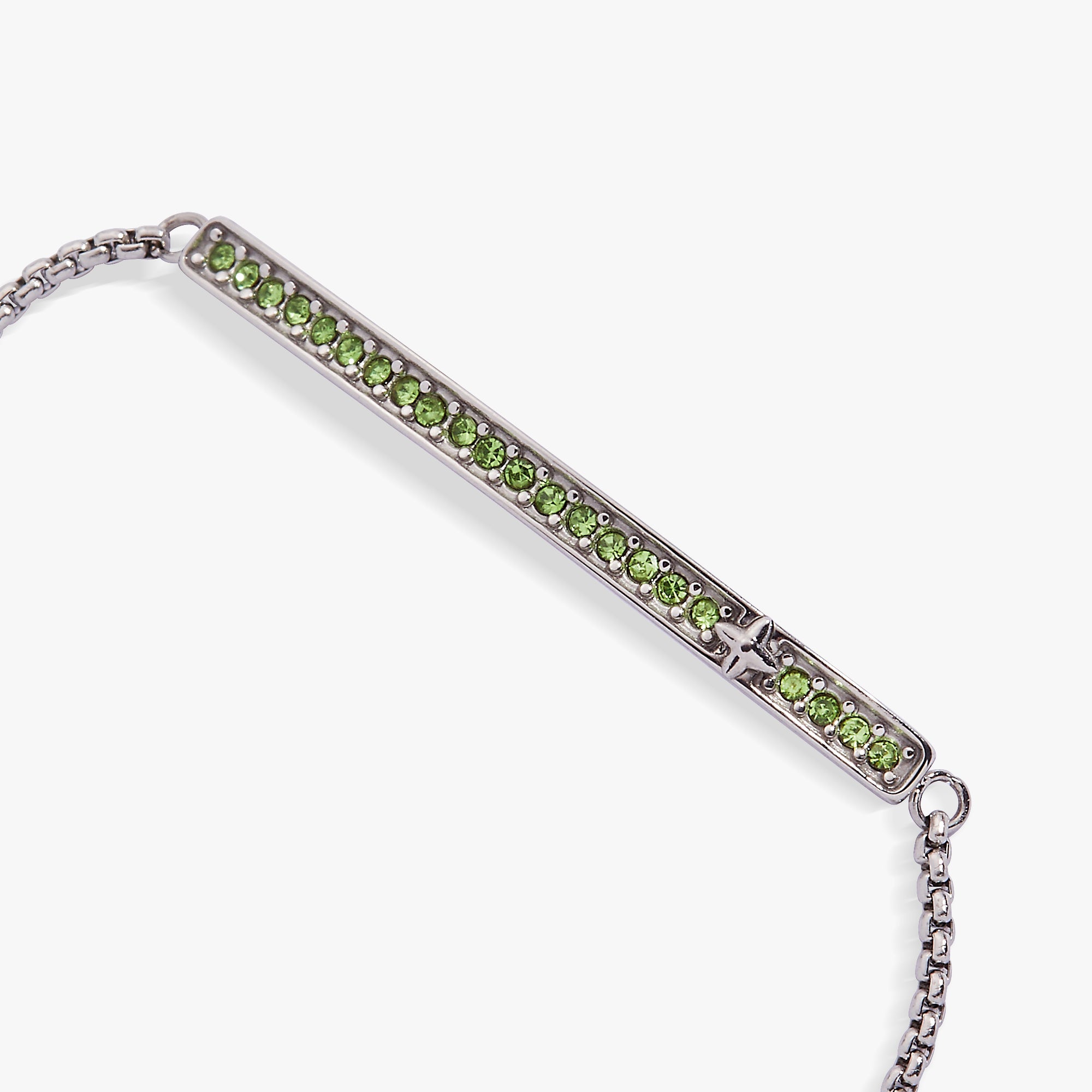 August Everyday Birthstone Pave Bolo Bracelet - Aaria Tees Aaria Tees