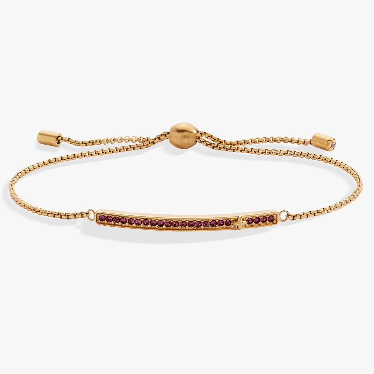 February Everyday Birthstone Pave Bolo Bracelet - Aaria Tees