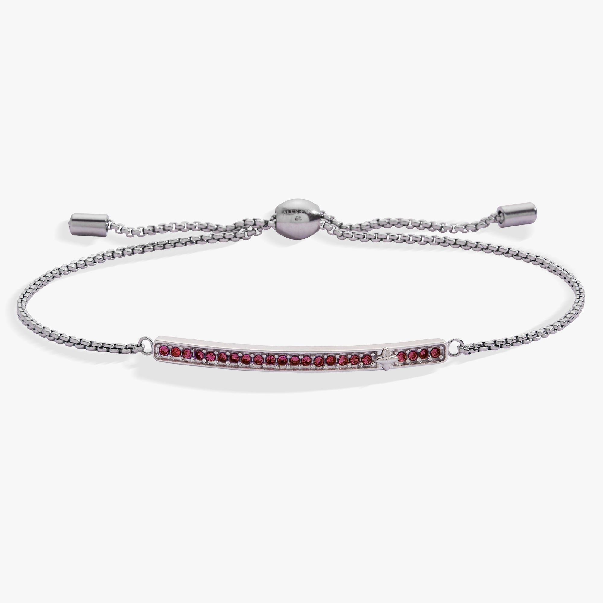 February Everyday Birthstone Pave Bolo Bracelet - Aaria Tees Aaria Tees