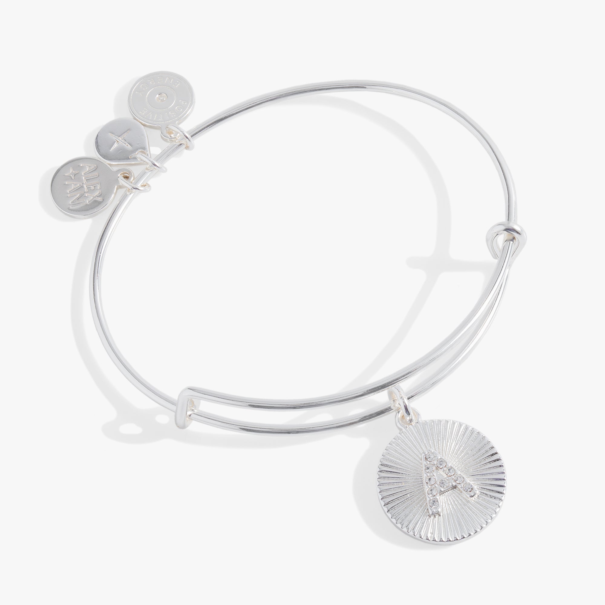 Initial A Pave Starburst Texture Bangle - Aaria Tees Aaria Tees