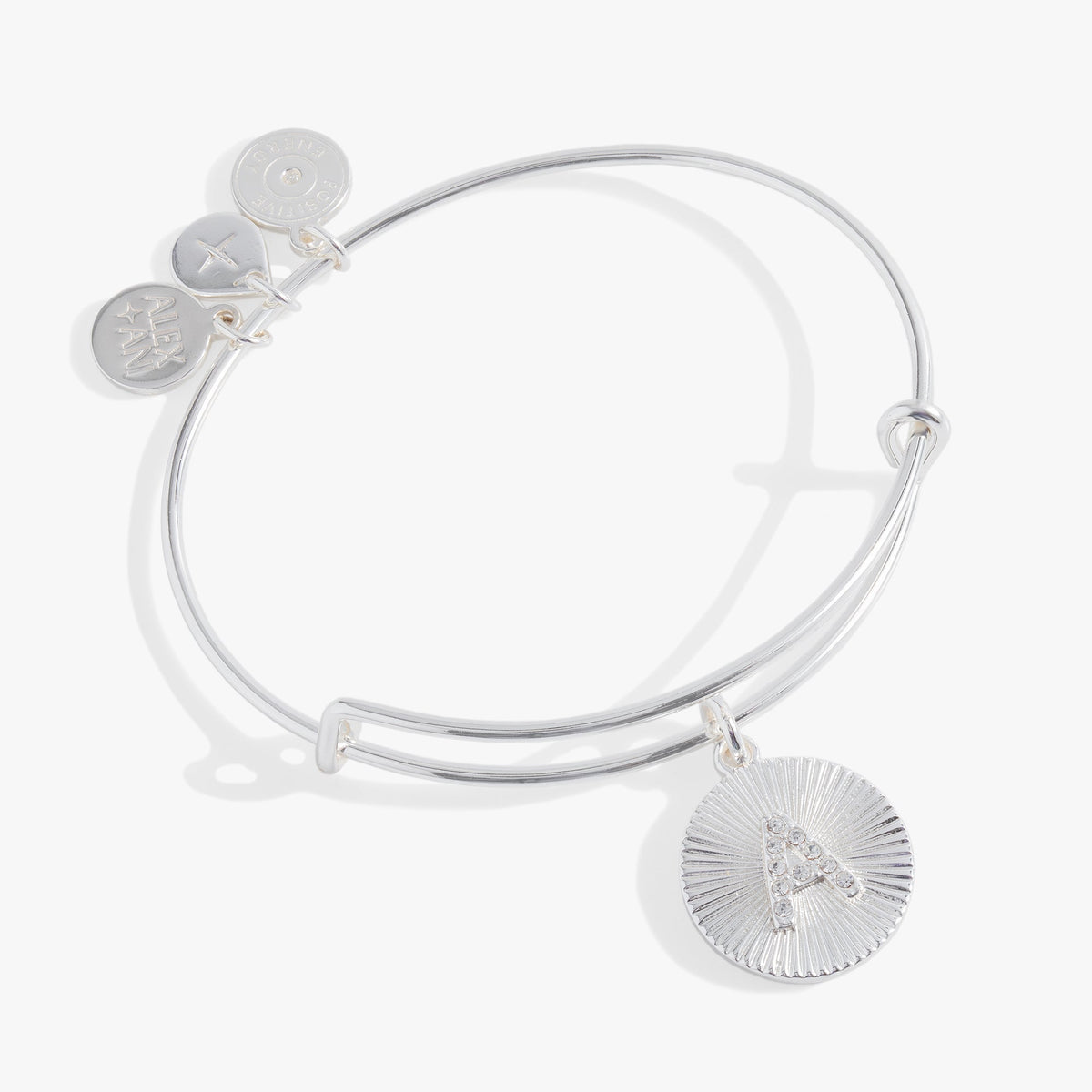 Initial A Pave Starburst Texture Bangle - Aaria Tees