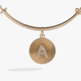 Initial A Pave Starburst Texture Bangle - Aaria Tees Aaria Tees