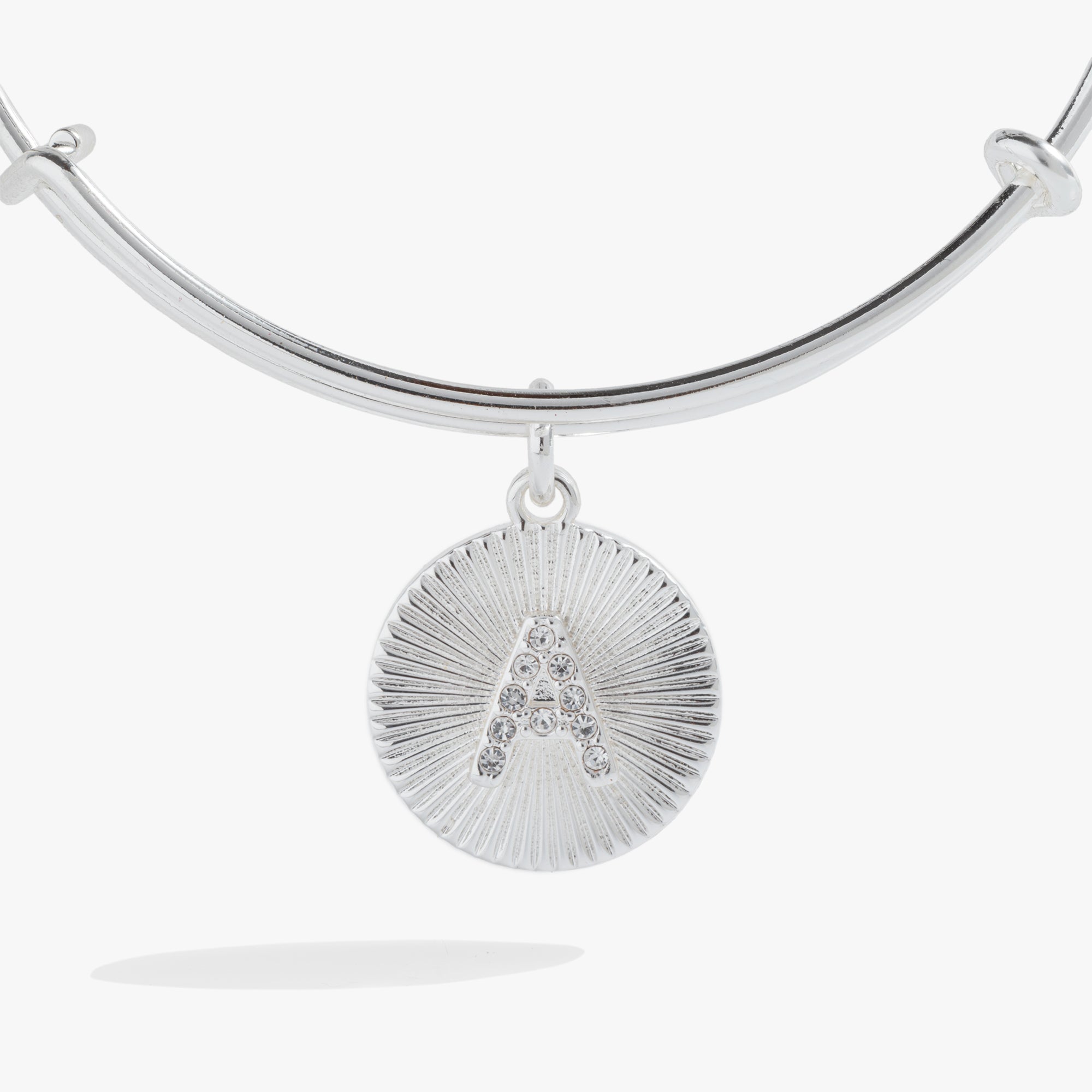Initial A Pave Starburst Texture Bangle - Aaria Tees Aaria Tees