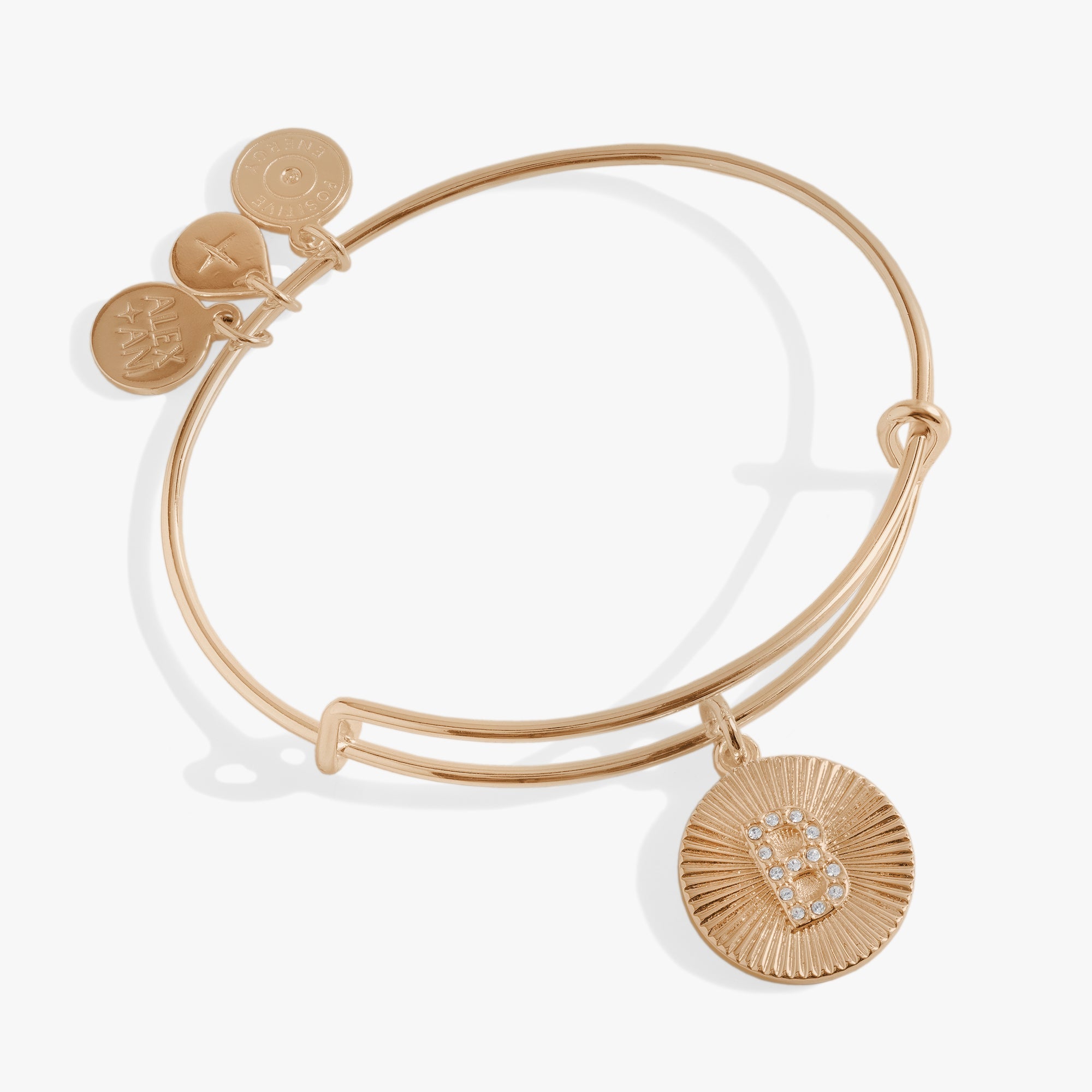 Initial B Pave Starburst Texture Bangle - Aaria Tees Aaria Tees