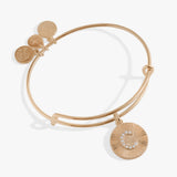 Initial C Pave Starburst Texture Bangle - Aaria Tees Aaria Tees