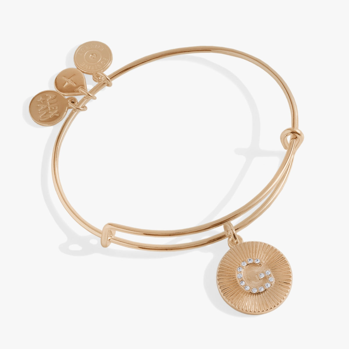 Initial G Pave Starburst Texture Bangle - Aaria Tees