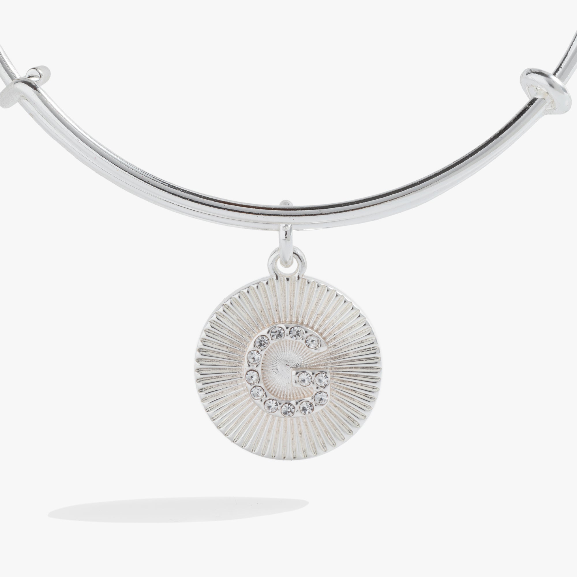 Initial G Pave Starburst Texture Bangle - Aaria Tees Aaria Tees