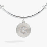 Initial G Pave Starburst Texture Bangle - Aaria Tees Aaria Tees