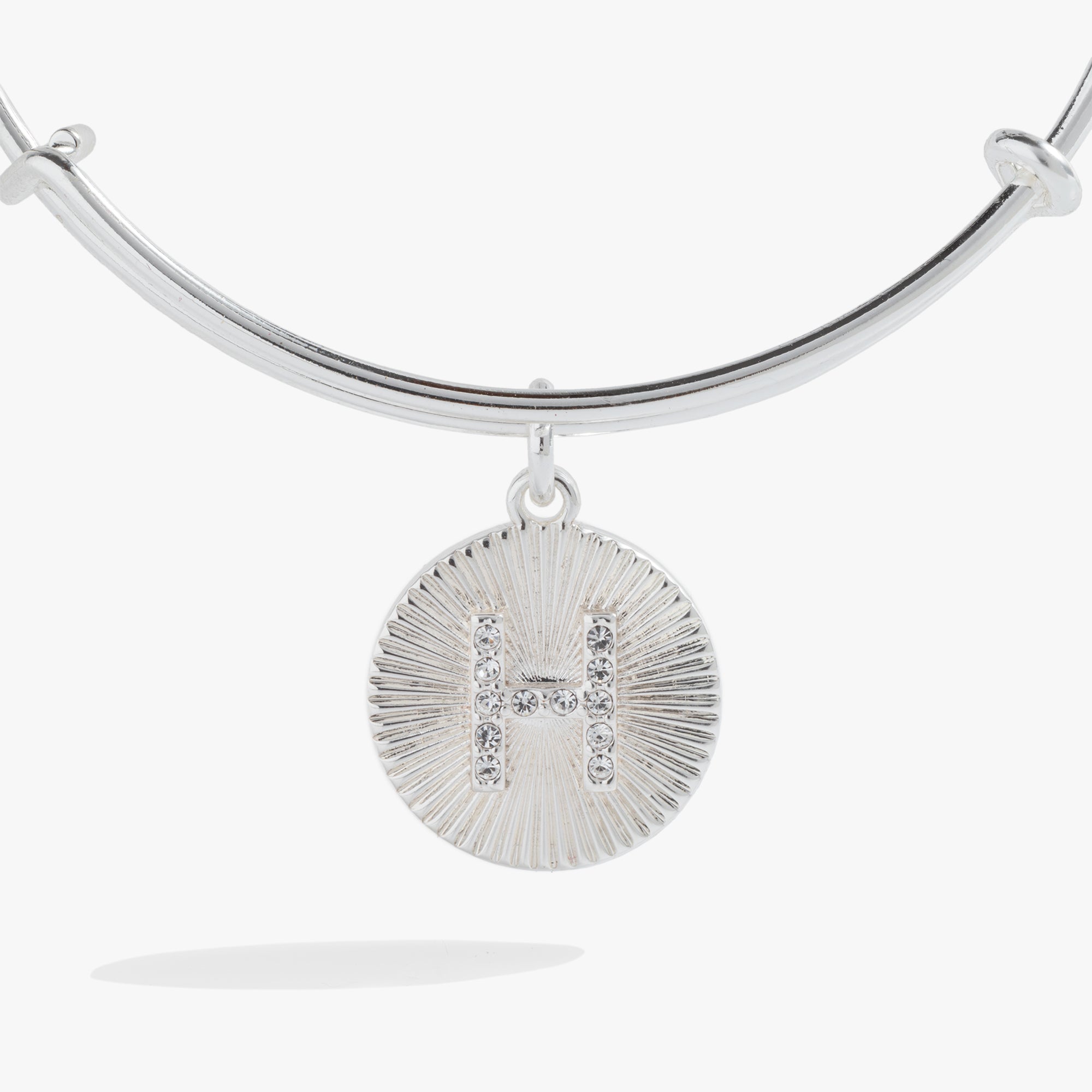 Initial H Pave Starburst Texture Bangle - Aaria Tees Aaria Tees