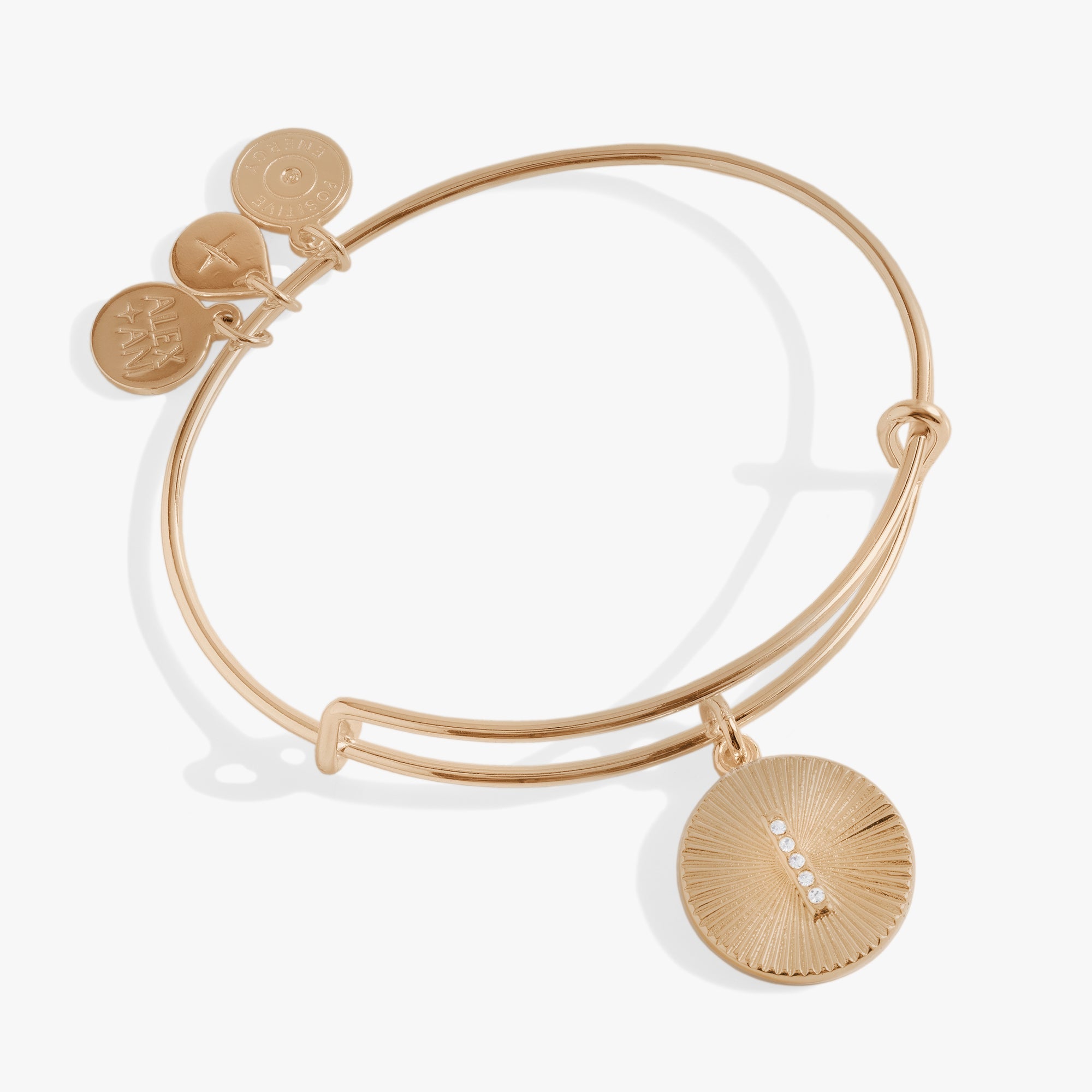 Initial I Pave Starburst Texture Bangle - Aaria Tees Aaria Tees