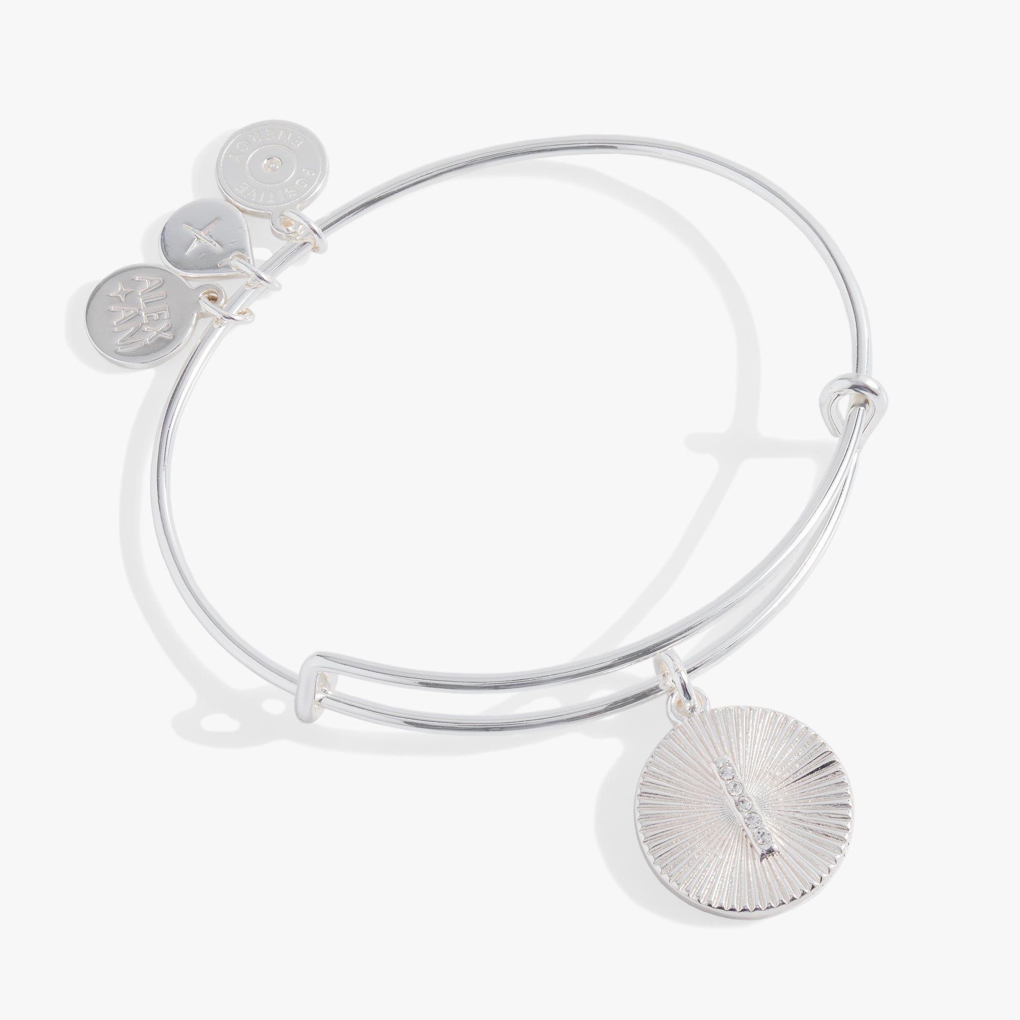 Initial I Pave Starburst Texture Bangle - Aaria Tees Aaria Tees