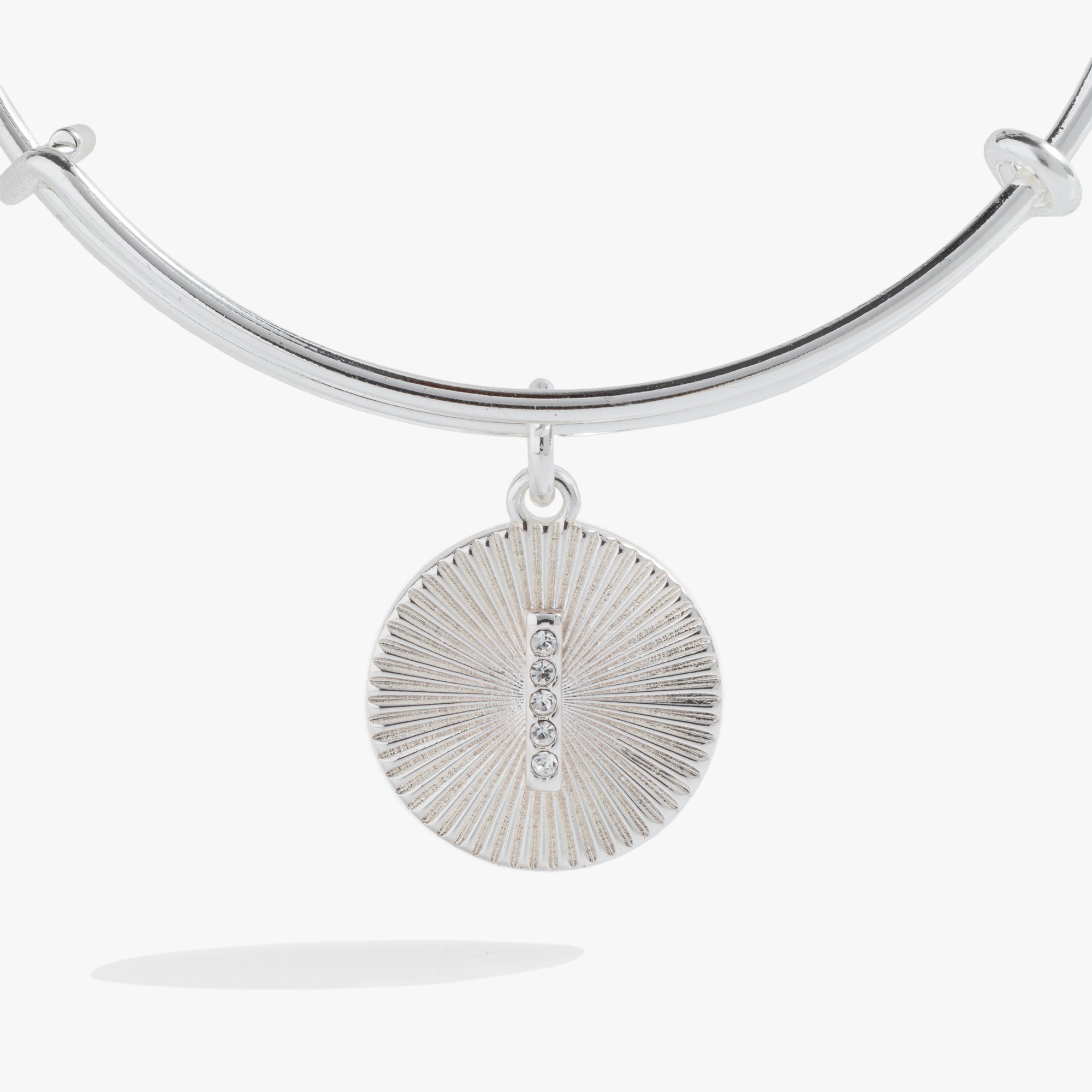 Initial I Pave Starburst Texture Bangle - Aaria Tees Aaria Tees