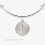 Initial I Pave Starburst Texture Bangle - Aaria Tees Aaria Tees