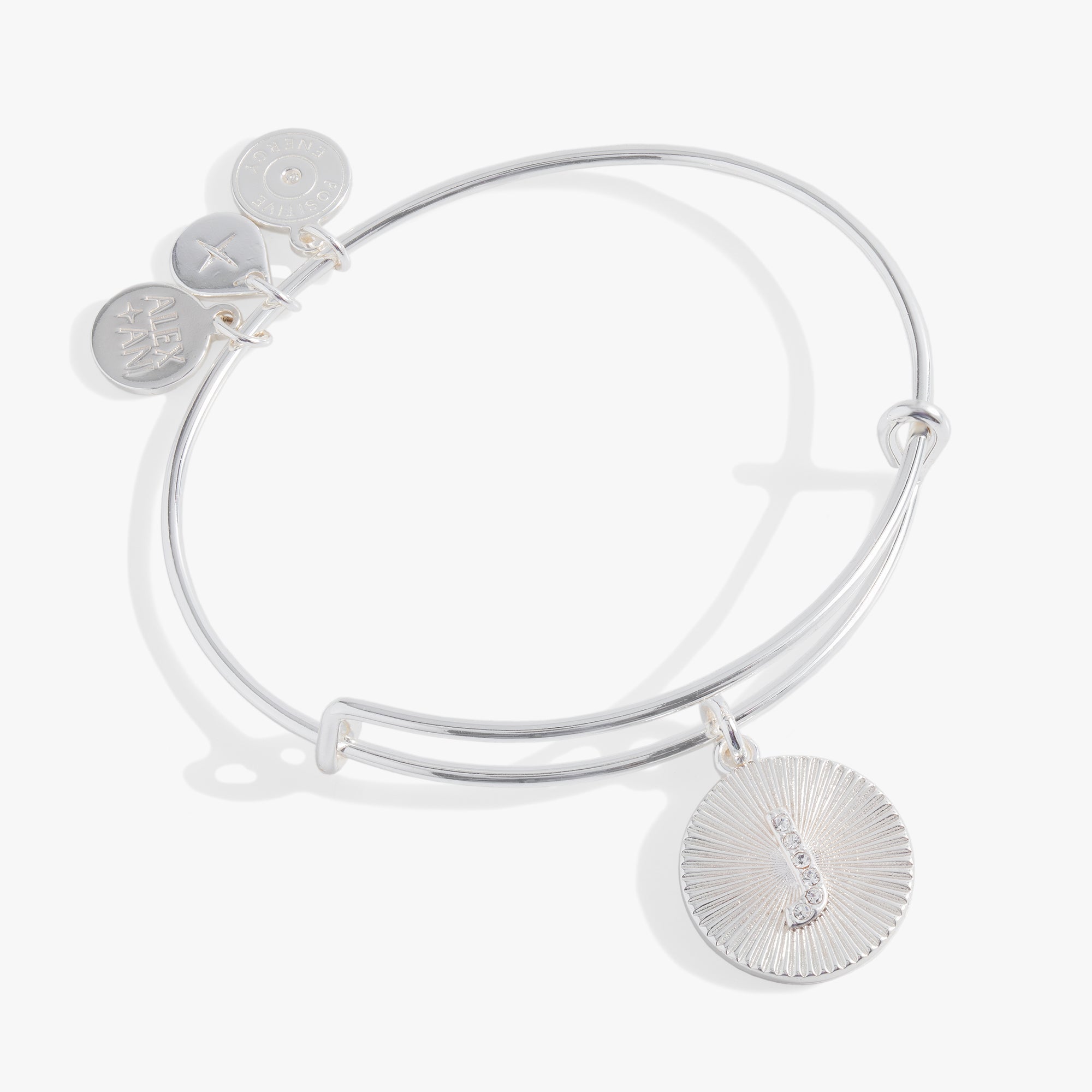 Initial J Pave Starburst Texture Bangle - Aaria Tees Aaria Tees