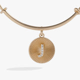 Initial J Pave Starburst Texture Bangle - Aaria Tees Aaria Tees