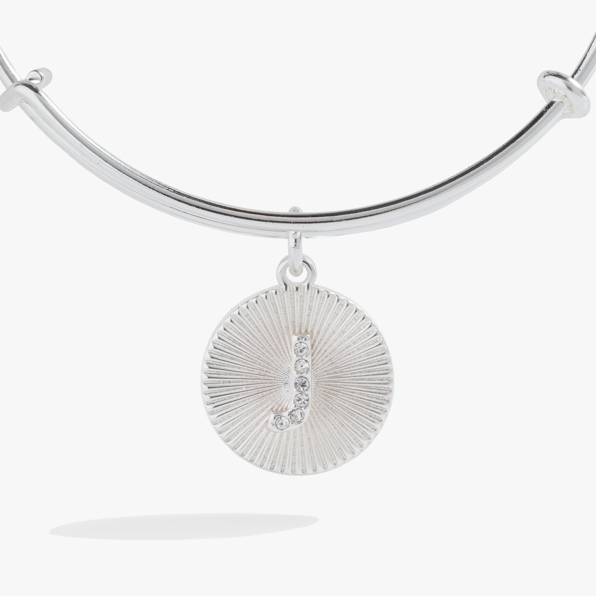 Initial J Pave Starburst Texture Bangle - Aaria Tees Aaria Tees
