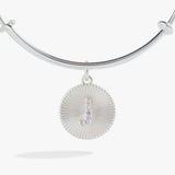 Initial J Pave Starburst Texture Bangle - Aaria Tees Aaria Tees