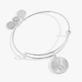 Initial K Pave Starburst Texture Bangle - Aaria Tees Aaria Tees