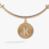 Initial K Pave Starburst Texture Bangle - Aaria Tees Aaria Tees