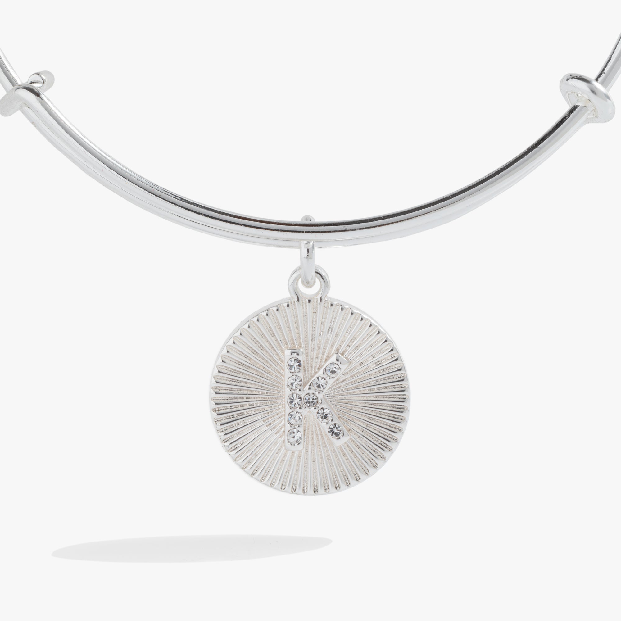 Initial K Pave Starburst Texture Bangle - Aaria Tees Aaria Tees