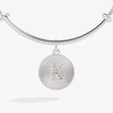 Initial K Pave Starburst Texture Bangle - Aaria Tees Aaria Tees