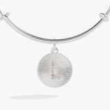 Initial L Pave Starburst Texture Bangle - Aaria Tees Aaria Tees