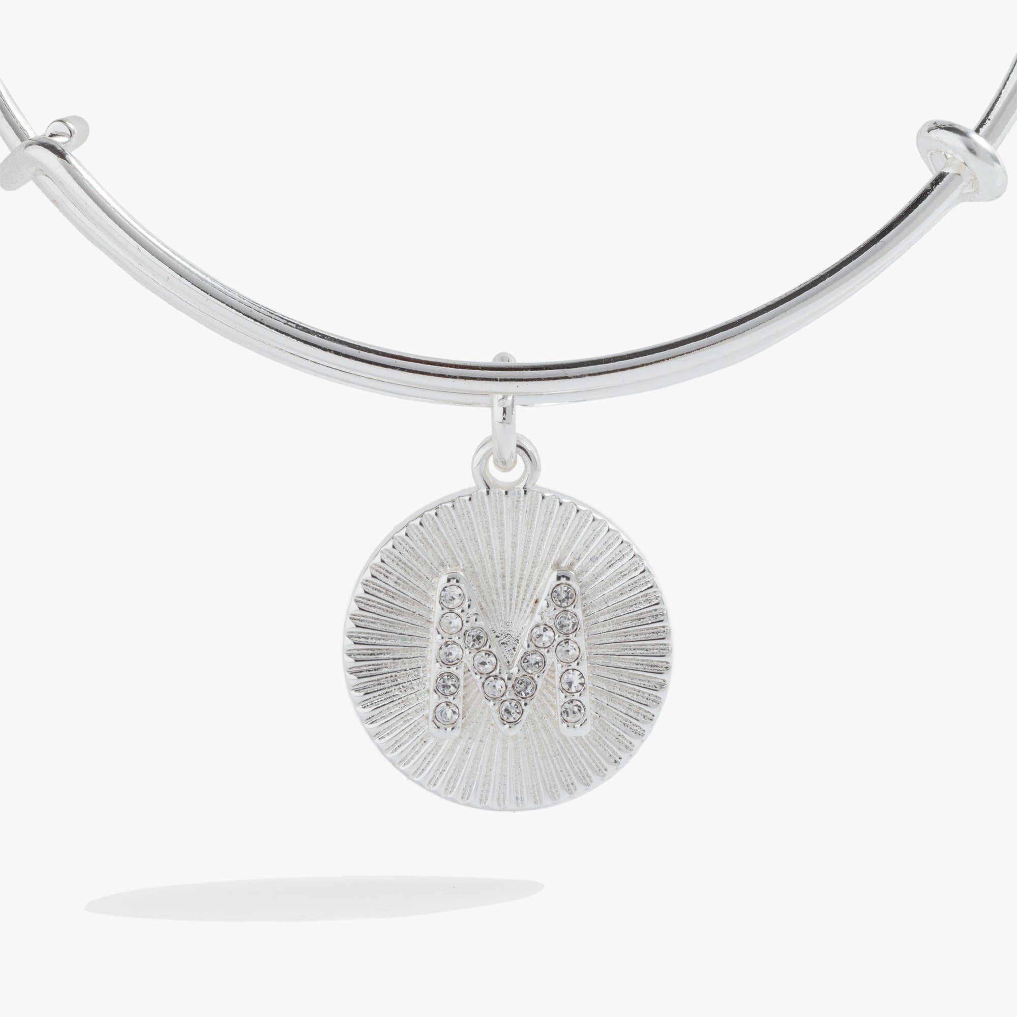 Initial M Pave Starburst Texture Bangle - Aaria Tees Aaria Tees