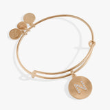 Initial N Pave Starburst Texture Bangle - Aaria Tees Aaria Tees