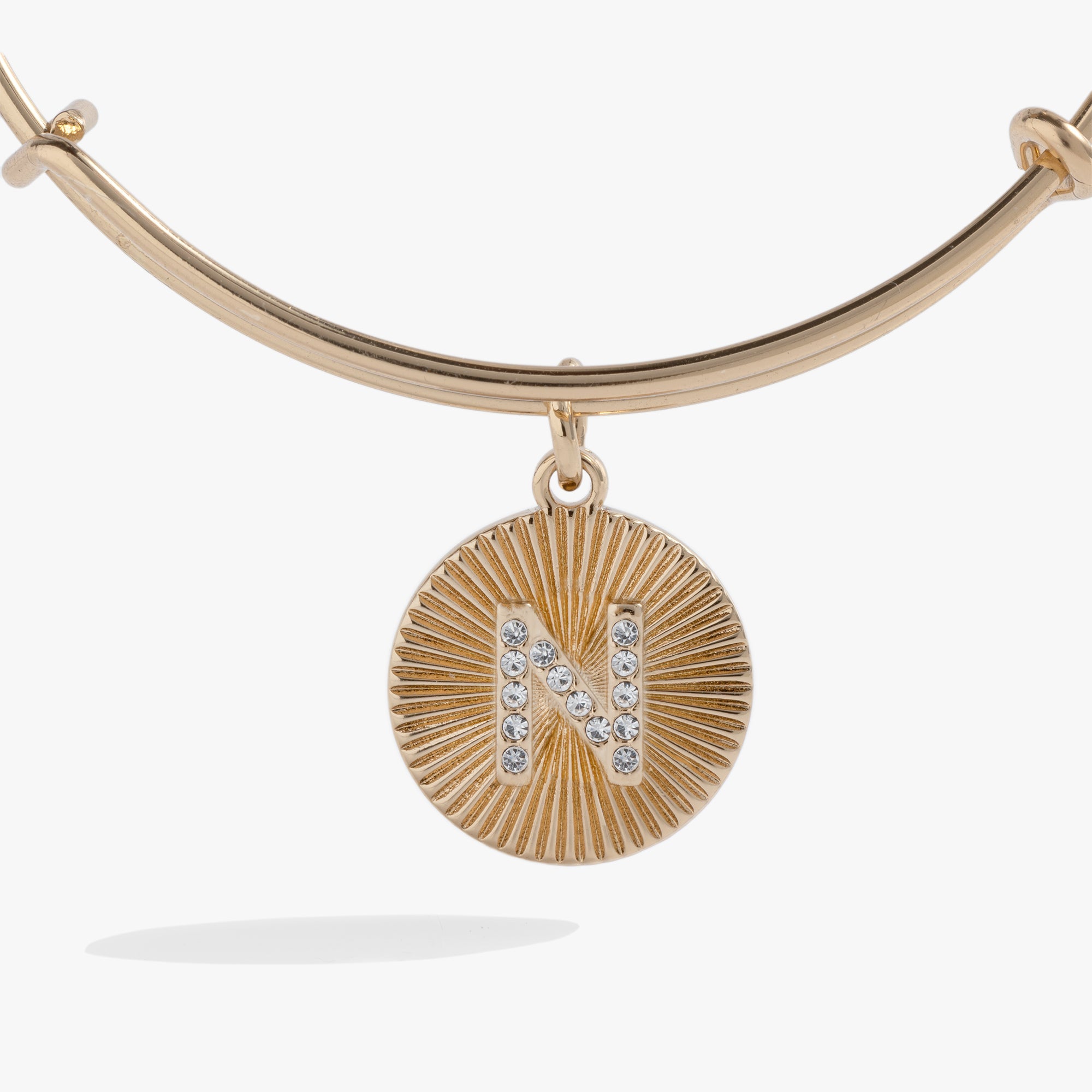 Initial N Pave Starburst Texture Bangle - Aaria Tees Aaria Tees