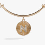 Initial N Pave Starburst Texture Bangle - Aaria Tees Aaria Tees