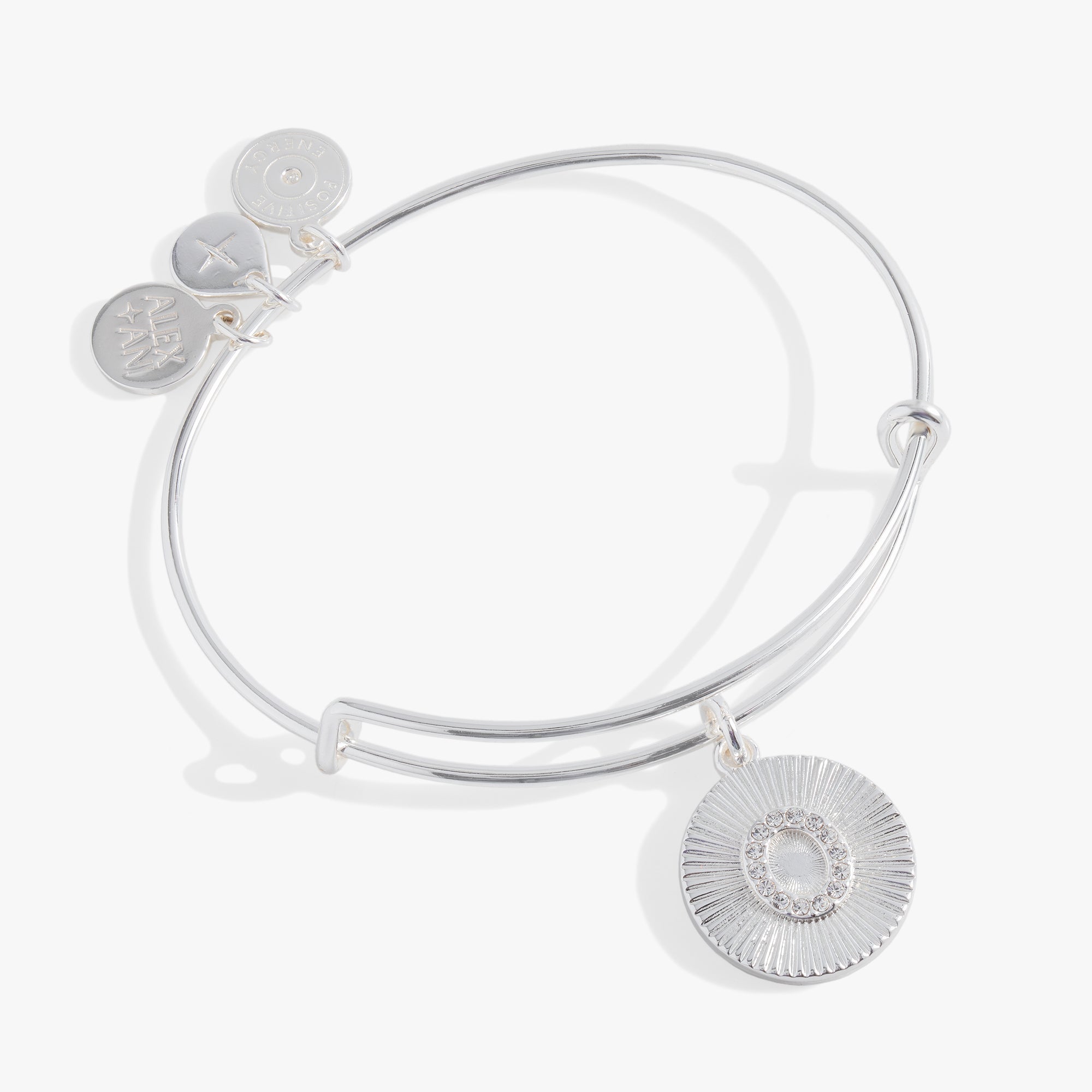 Initial O Pave Starburst Texture Bangle - Aaria Tees Aaria Tees