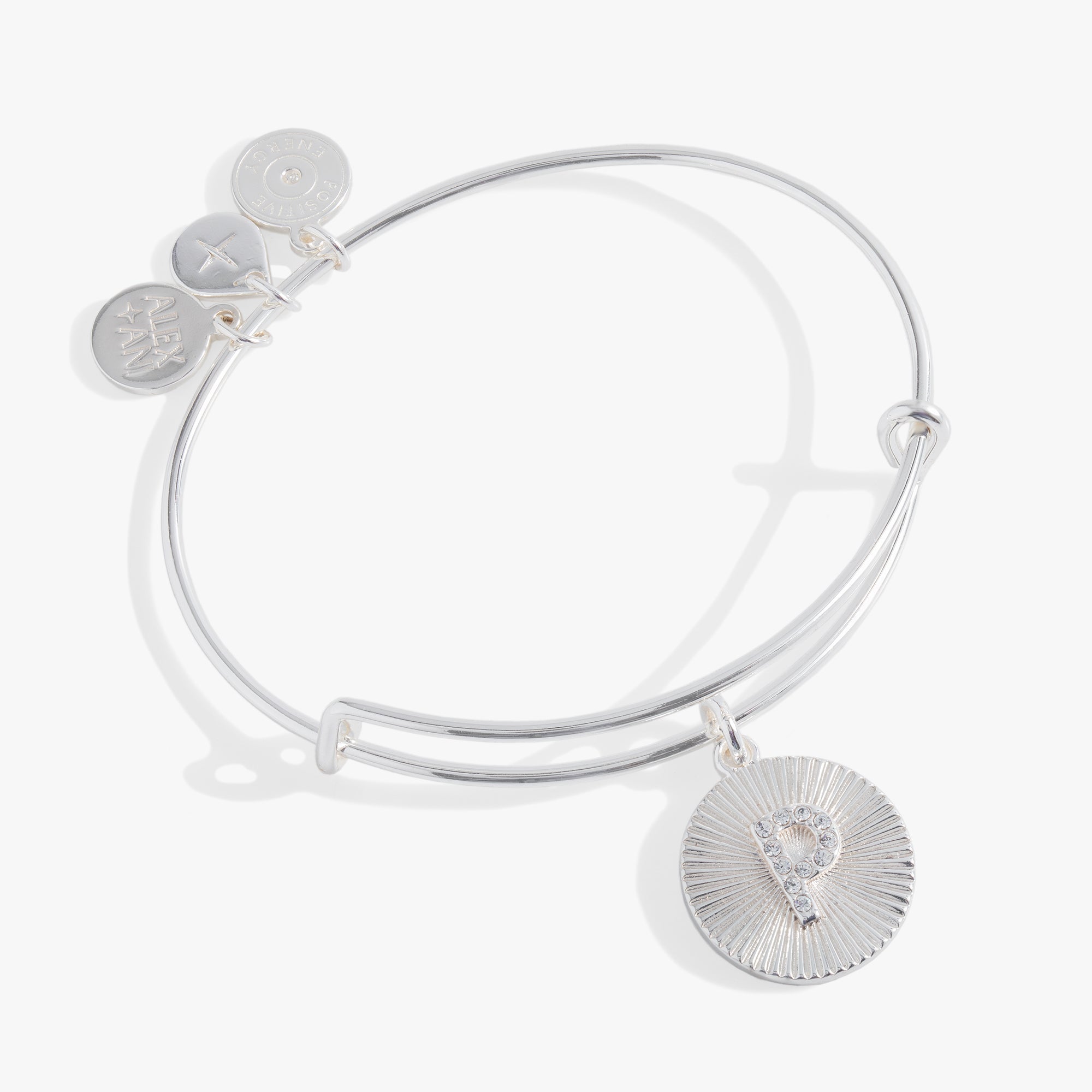 Initial P Pave Starburst Texture Bangle - Aaria Tees Aaria Tees