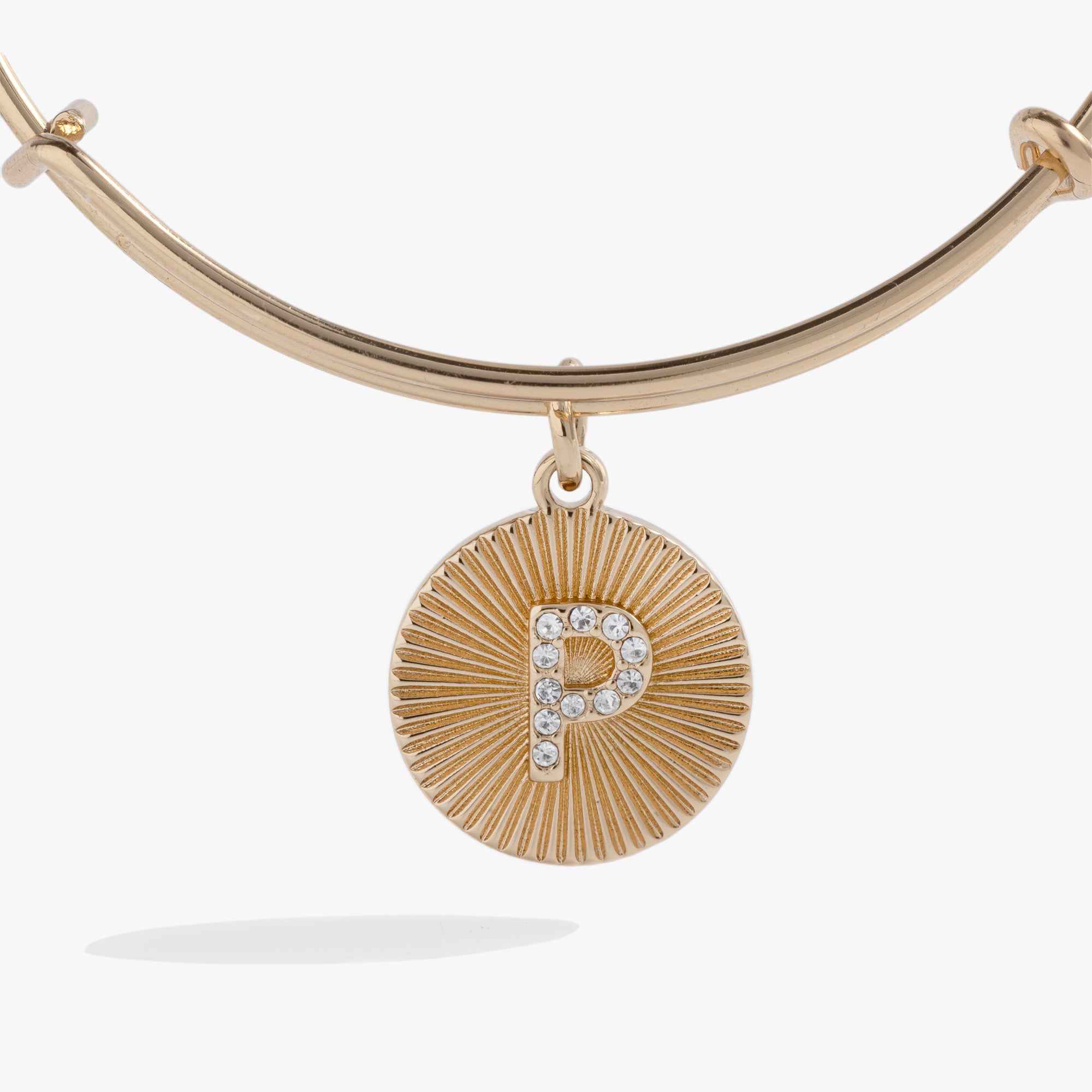 Initial P Pave Starburst Texture Bangle - Aaria Tees Aaria Tees
