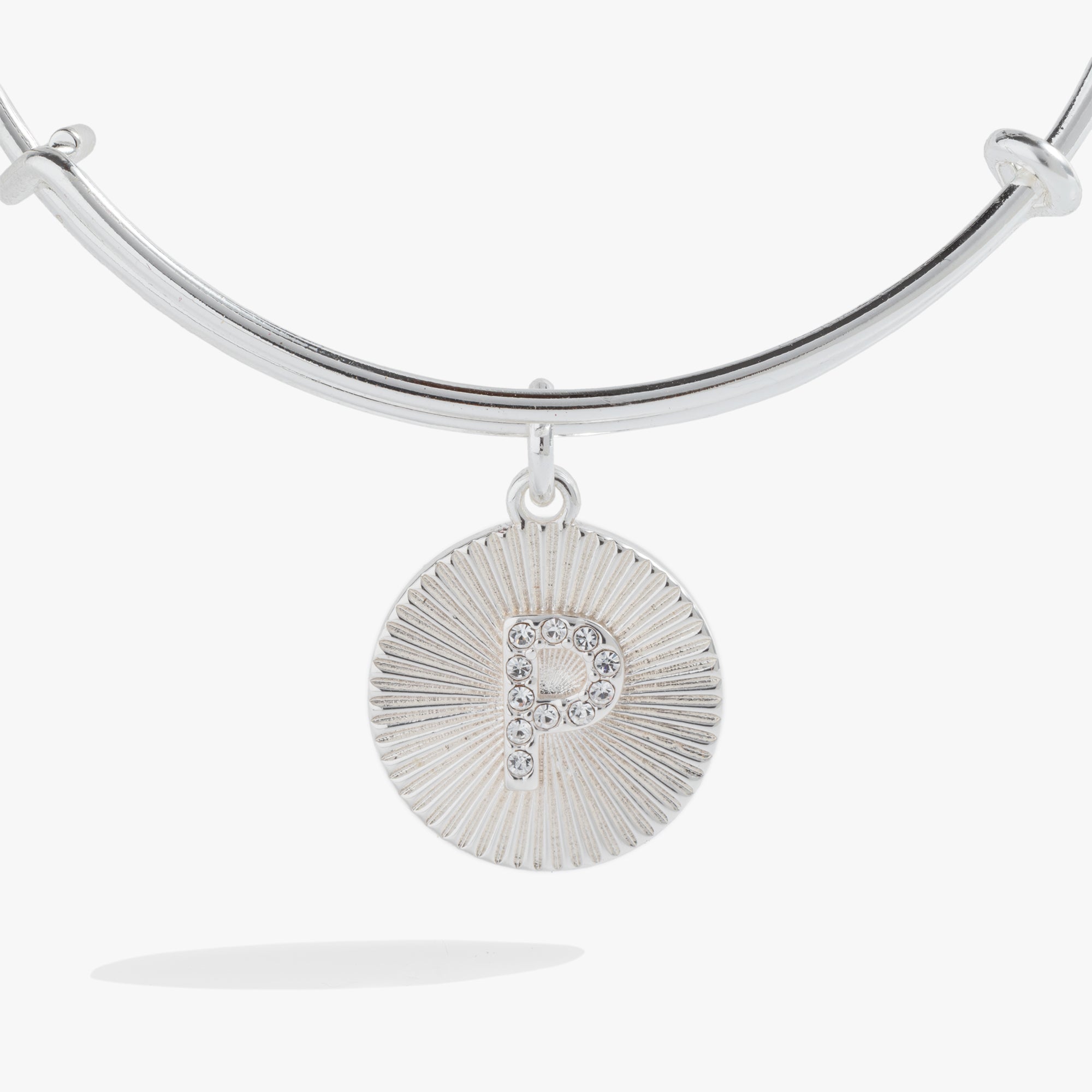 Initial P Pave Starburst Texture Bangle - Aaria Tees Aaria Tees