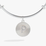Initial P Pave Starburst Texture Bangle - Aaria Tees Aaria Tees
