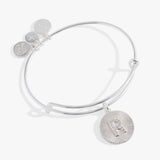 Initial R Pave Starburst Texture Bangle - Aaria Tees Aaria Tees