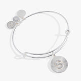Initial S Pave Starburst Texture Bangle - Aaria Tees Aaria Tees